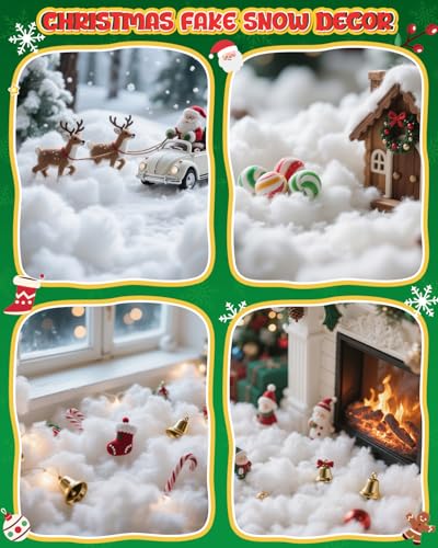 Fluffy Artificial Snow Fiber for Christmas Tree & Village Decor