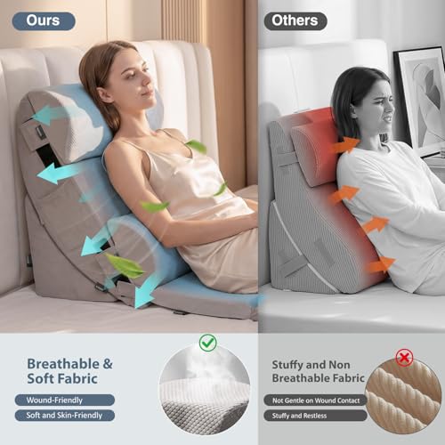 Orthopedic Wedge Pillow Set for Back Surgery Recovery - 6PCS