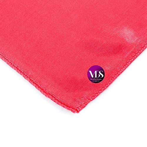 VDS 20x20 Satin Napkins, Coral - Set of 50 for Weddings, Parties & Hotels