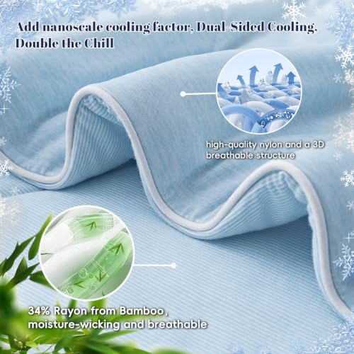 Bamboo Rayon Cooling Comforter - Lightweight Breathable Blanket for Night Sweats