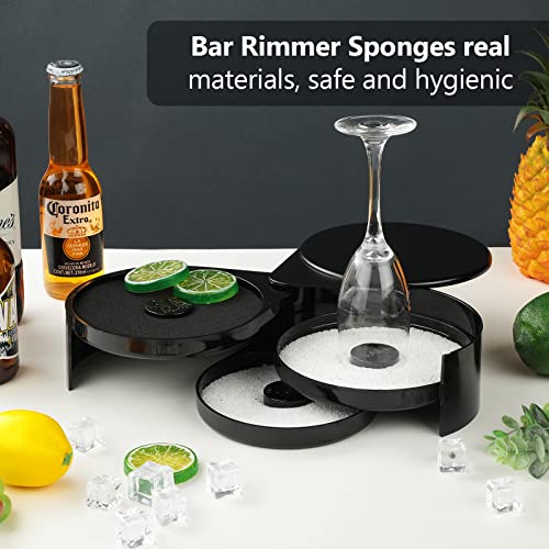 Treela 16-Piece Bar Rimmer Sponge Set for Glass & Cocktail Rimmers - Replacement Sponges