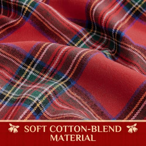 Softalker Red Checkered 54 x 80 Inch Christmas Tablecloth - Rectangle (6 ft)