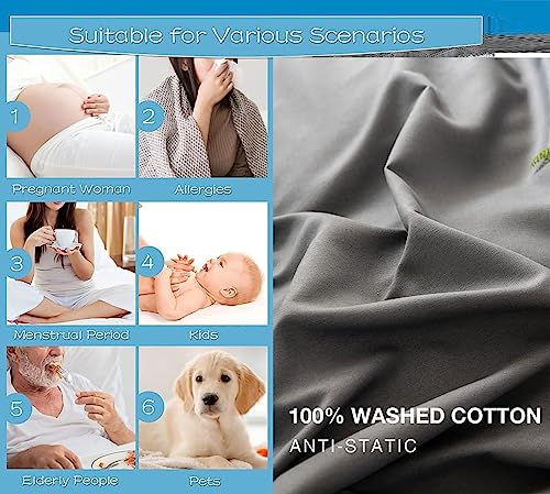 Waterproof Duvet Protector Cover - Gray Cotton, Queen Size