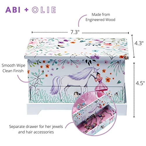 Unicorn Ballerina Musical Jewelry Box with Charm Bracelet and Necklace