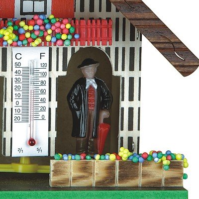 German Black Forest Weather House TU 803 - Traditional Wooden Humidity Indicator