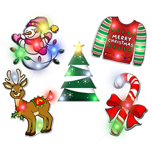 Christmas LED Lapel Pins Set of 25 - Holiday Party & Decoration Accessories