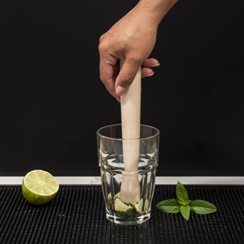 HIC Kitchen Bar Wooden Muddler - 8.75-Inch Beechwood Cocktail Tool