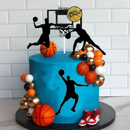 Basketball Cake Topper Set for Sports Themed Birthday Party Decorations
