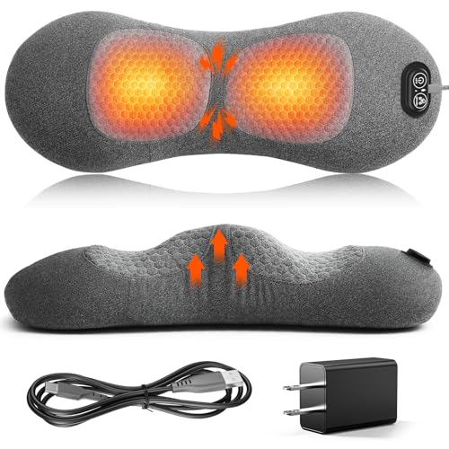 3-in-1 Back Massager with Heat & Vibration | Ergonomic Lumbar Support Pillow