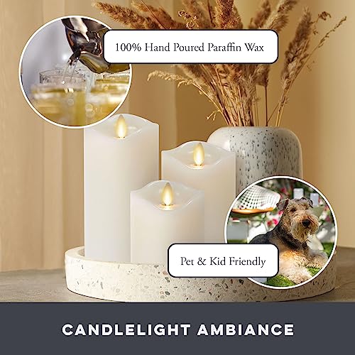 Matchless Candle Co. Ivory Flameless Pillar Candles 3x4.5/5.5/6.5 in (Timer) — Set of 3