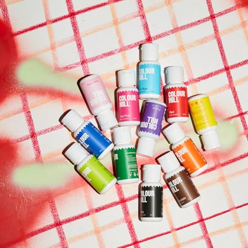 Oil-Based Food Coloring Set for Baking & Chocolate - 12 Colors (20ml)