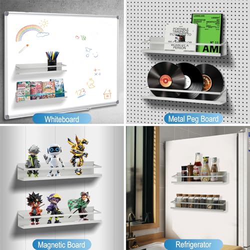 Magnetic Metal Bookshelf for Whiteboard - 15.8-inch Wall Display Organizer