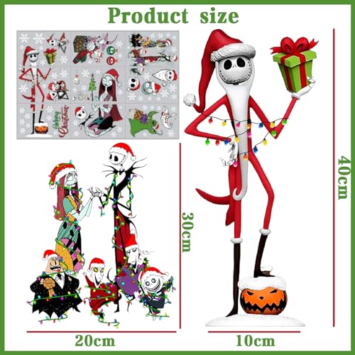 Gumwaqu 9-Pack Christmas Window Clings Holiday Decor for Glass Windows