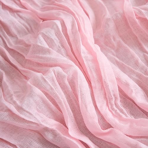 Blush Pink Cheesecloth Table Runner 10ft Sheer Gauze Boho Table Decor