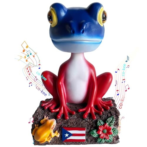 Puerto Rico Coqui Frog Bobblehead with Sound - 7.9-Inch Hand-Painted Resin