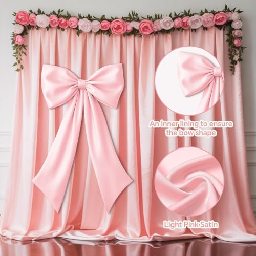 Pink Bow Wall Decor 2-Pack - Large & Small Coquette Room & Party Backdrop