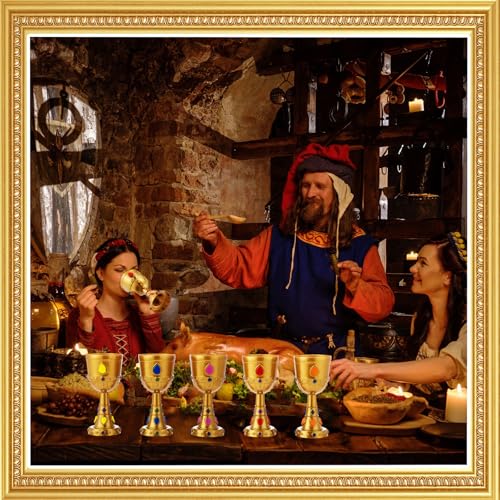 12-Piece Medieval Jeweled Goblets - 8 oz Vintage Plastic Party Cups