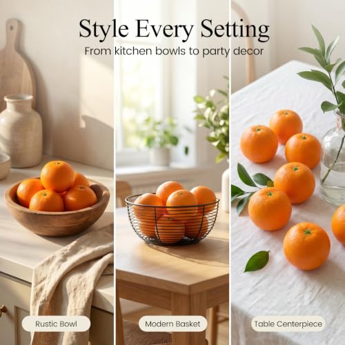 12PCS Artificial Oranges - Lifelike Faux Fruit for Home Decor