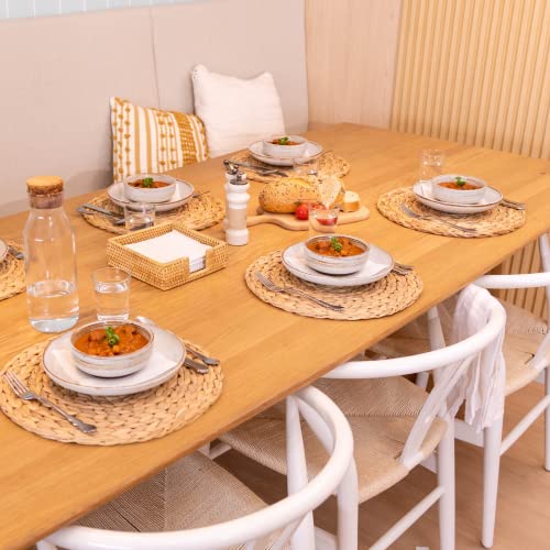 6-Pack Natural Water Hyacinth Woven Placemats, 13.8-Inch Round Table Mats