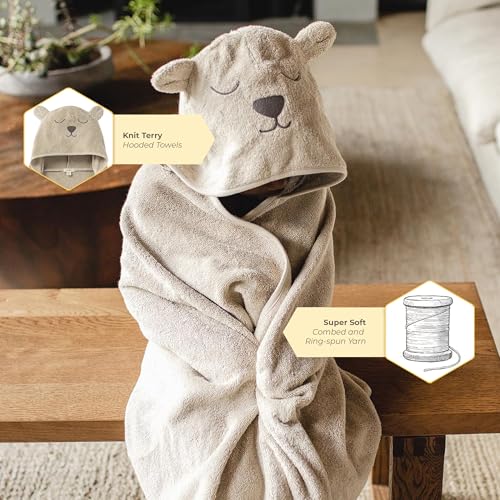 Burt's Bees Baby Organic Cotton Hooded Toddler Bath Towel - Animal Face