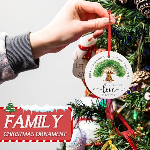 20 Pcs Ceramic Family Reunion Ornaments with Gift Bags, Tree Keepsakes