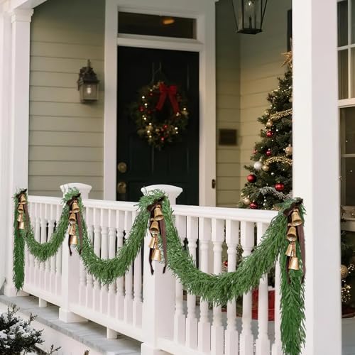 Waipfaru 2-Pack 15 ft Norfolk Pine Garland | Real-Touch Artificial Christmas Wreath & Garland