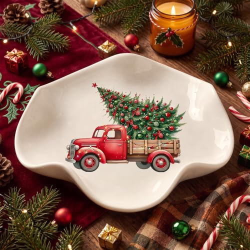Acellegic Red Truck Ceramic Spoon Rest 5.3 Inch – Stove Top Countertop