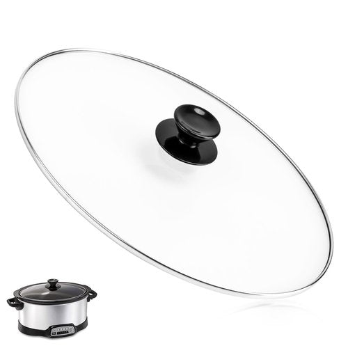 Oval Glass Lid 7 Quart Fits for Hamilton Beach Slow Cooker Lid & Rival Crock Pot Slow Cooker SCV700SS,SCCPVP700-S Replacement Oval 7 Quart Lids