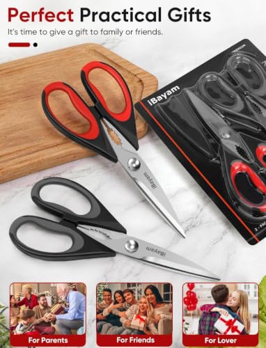 Heavy Duty All-Purpose Kitchen Scissors 2-Pack - Stainless Steel Shears