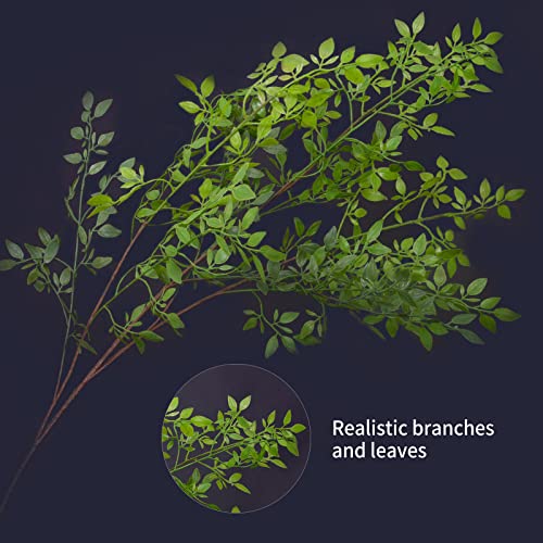 43.3-Inch Artificial Nandina Branches, Set of 2 Faux Green Plant Stems