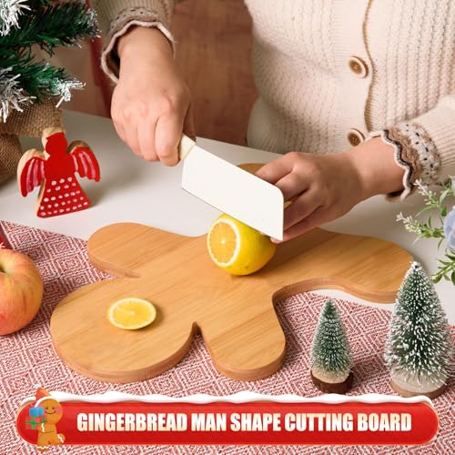 Christmas Gingerbread Man Wooden Serving & Cutting Board - Bamboo Holiday Tray