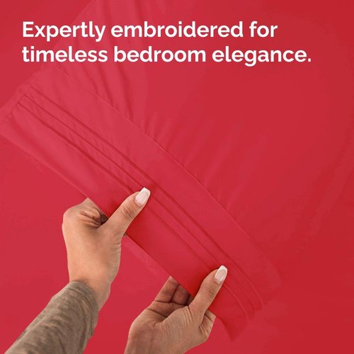 King Pillow Cases by [Brand Name] - Ultra Soft Hotel Quality Covers | Comfy, Cooling & Wrinkle-Free - 2 Piece Set in Red