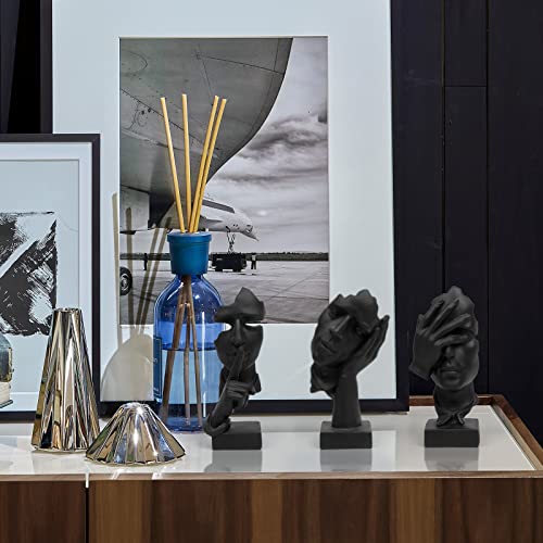 3 Pcs Thinker Statue Set, Abstract Resin Art Figurines for Home Office Decor