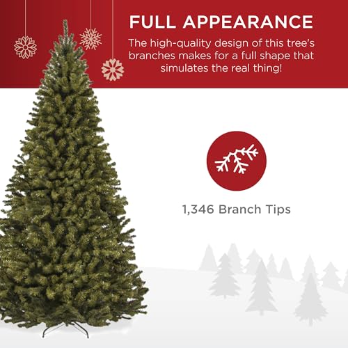 7.5ft Unlit Artificial Christmas Tree - Realistic Spruce with Metal Base