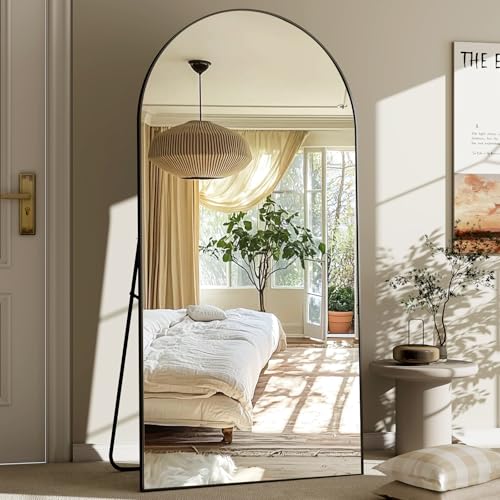 30x71 Arched Full Length Floor Mirror, Shatterproof Large Standing Mirror