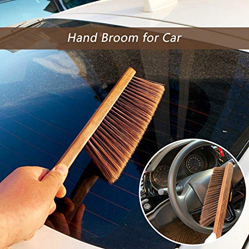 Soft Bristle Hand Broom Dusting Brush with Natural Wooden Handle