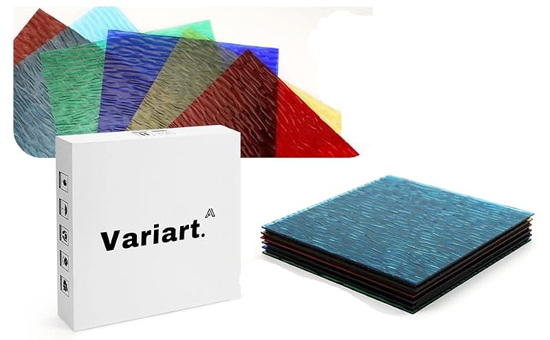 12x12 Inch Stained Glass Panels - 6 Clear Textured Sheets for Crafts