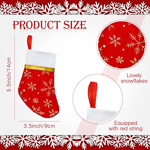 Patelai Embroidery Style 30 Pcs Mini Christmas Stockings 5.5 Inch