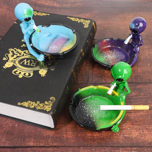 Hand-Painted Resin Ashtray - Cool Fantasy Home Decor for Smokers