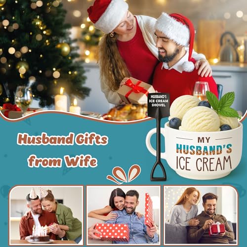Husband Ice Cream Bowl Gift from Wife - Husband's Ice Cream Set with Spoon
