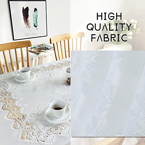 BrekSdat 33x33 inch Lace Tablecloth - Off White, Square, 100% Polyester