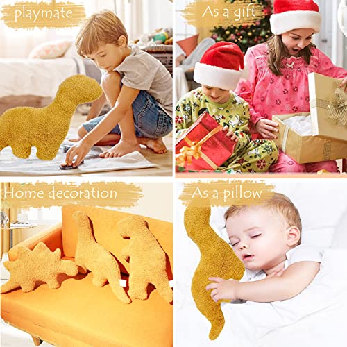3 Pack Dino Nugget Pillow Plush - 18 Inch Soft Dinosaur Stuffed Animal Toy