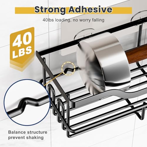 3-Pack Shower Caddy with Soap Holder Adhesive Rustproof No-Drill