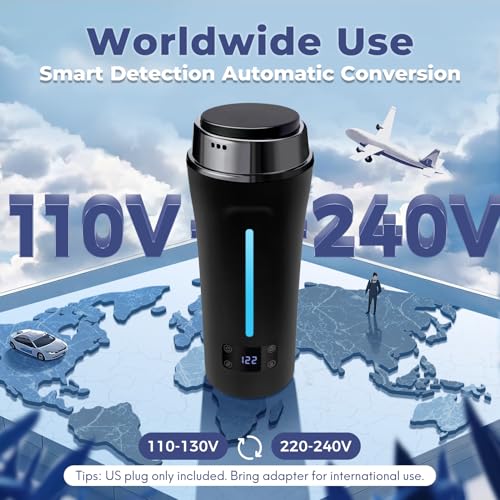 Ceaplot Black Portable Dual Voltage Electric Travel Kettle 110-240V 350ml