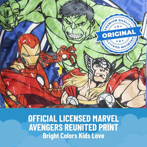 Kids Avengers Slumber Bag and Pillow Set - Indoor Sleepover Bedding for Children