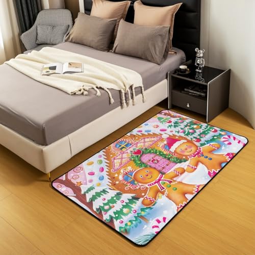Feelyou 3'3" x 4'11" Pink Merry Christmas Kids Area Rug - Living Room & Playroom