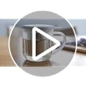 VIVA Minima Eva Glass Tea Cup with Infuser & Lid - Wool Grey, 14 oz