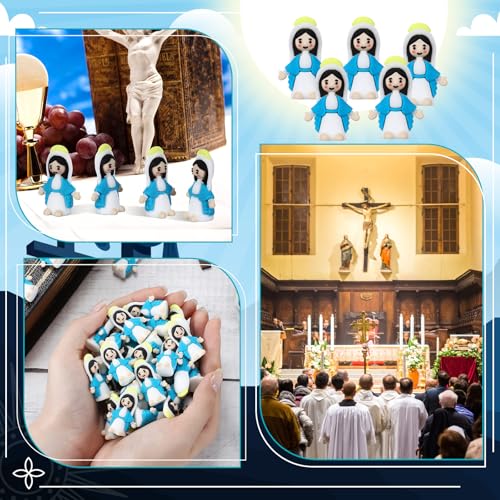 CroBlissful Mini Virgin Mary Figurines Blue 300 Pack Religious Party Favors