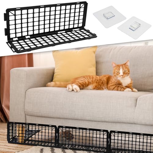 Adjustable Under Bed Blocker for Pets, 8-Piece Plastic Barrier Set