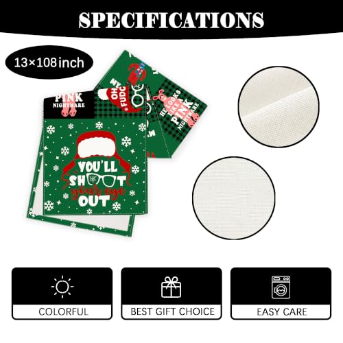Yarcooly Christmas Table Runner 13x108 Inch Winter Holiday Home Decor